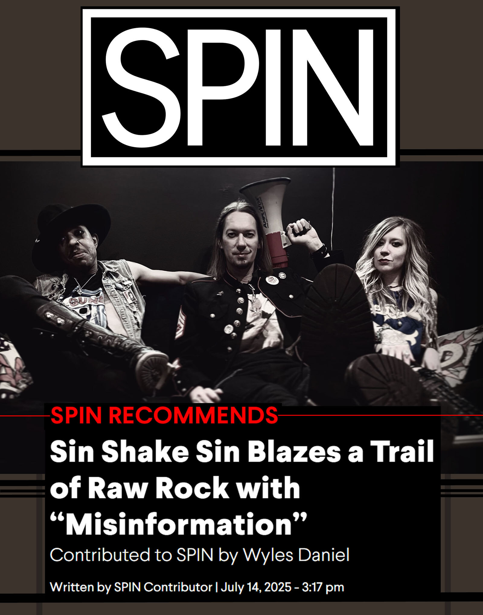 Sin Shake Sin SPIN Magazine feature